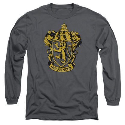 Harry Potter Gryffindor Crest Mens Long Sleeve Shirt Charcoal Officially Licensed Officially Licensed