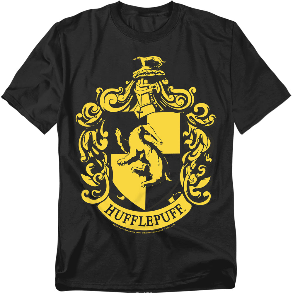 Harry Potter Hufflepuff Crest Mens T Shirt Black