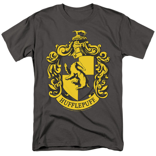 Harry Potter Hufflepuff Crest Mens T Shirt Charcoal