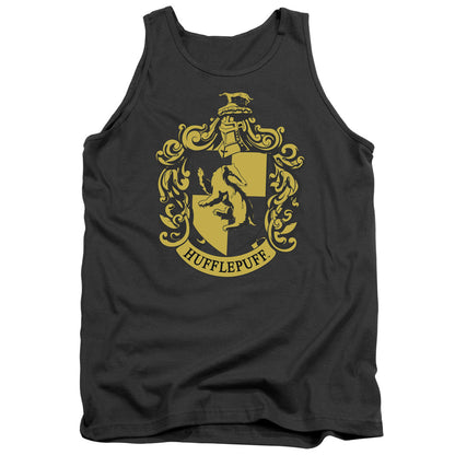 Harry Potter Hufflepuff Crest Mens Tank Top Shirt Charcoal