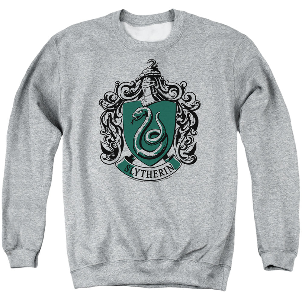 Harry Potter Slytherin Crest Mens Crewneck Sweatshirt Athletic Heather Officially Licensed