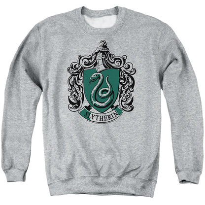 Harry Potter Slytherin Crest Mens Crewneck Sweatshirt Athletic Heather Officially Licensed