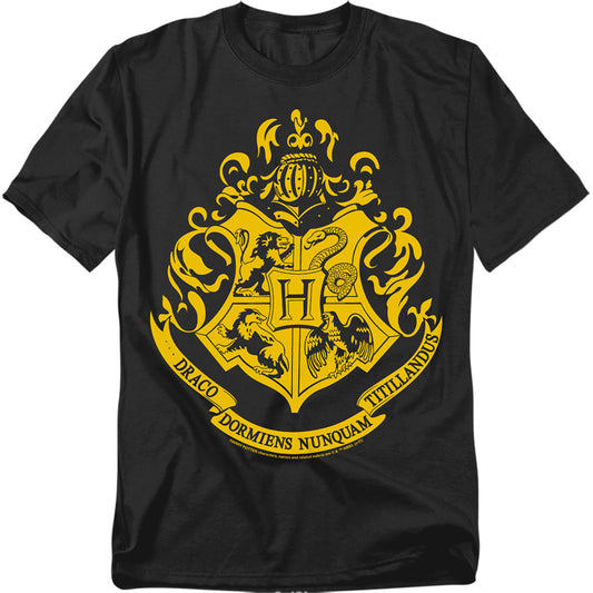 Harry Potter Hogwarts Crest Mens T Shirt Black