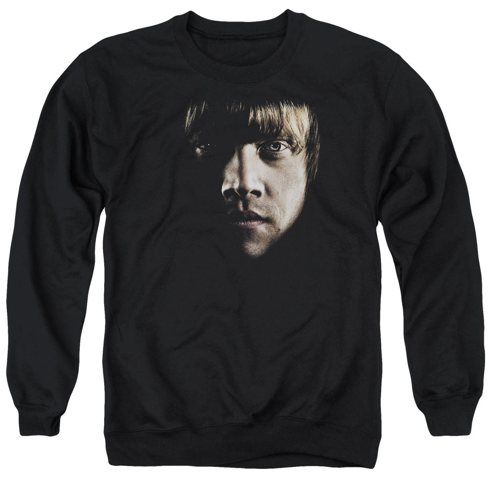 Harry Potter Ron Poster Head Mens Crewneck Sweatshirt Black Officially Licensed