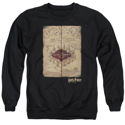 Harry Potter Marauders Map Mens Crewneck Sweatshirt Black Officially Licensed