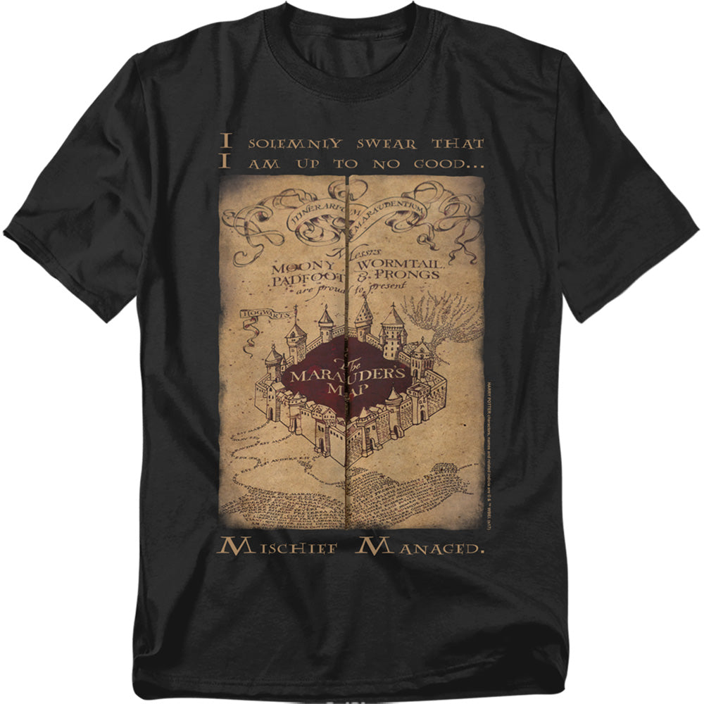 Harry Potter Marauders Map Words Mens T Shirt Black
