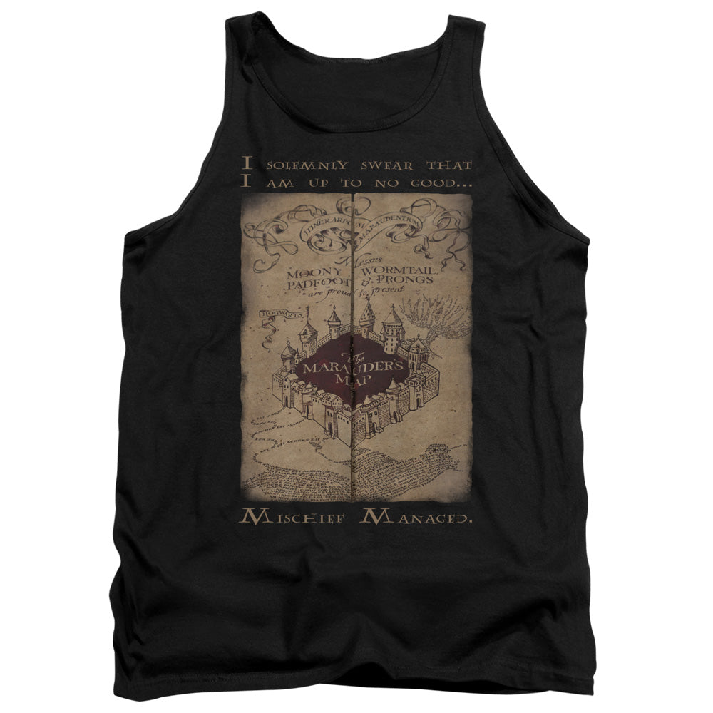 Harry Potter Marauders Map Words Mens Tank Top Shirt Black