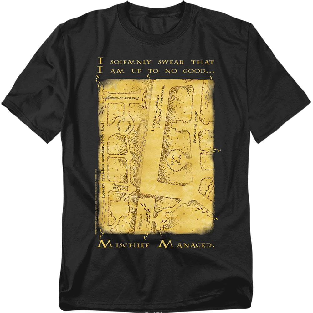 Harry Potter Marauders Map Interior Words Mens T Shirt Black