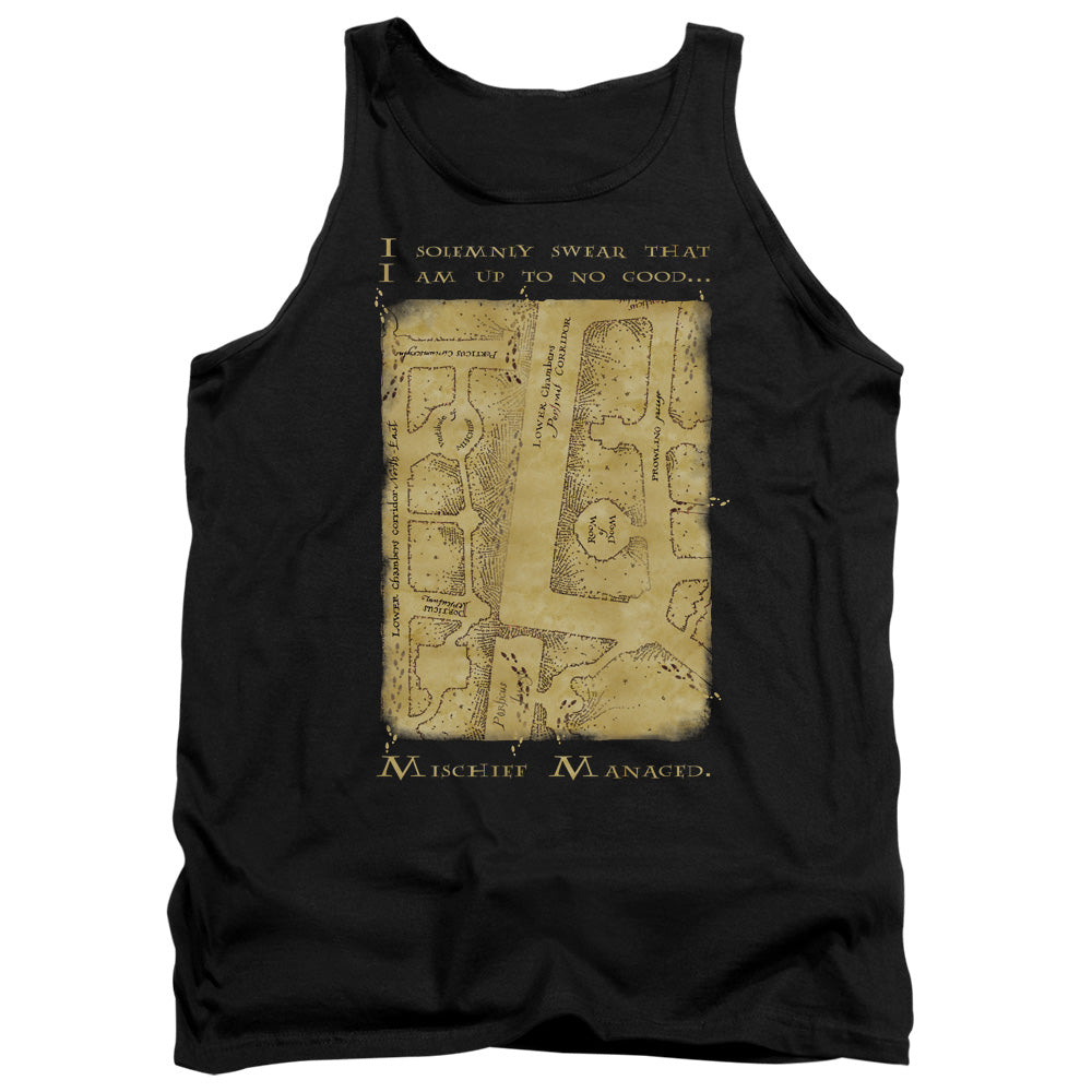 Harry Potter Marauders Map Interior Words Mens Tank Top Shirt Black