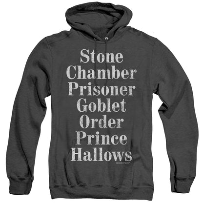Harry Potter Titles Heather Mens Hoodie Black Officially Licensed