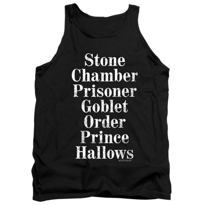 Harry Potter Titles Mens Tank Top Shirt Black