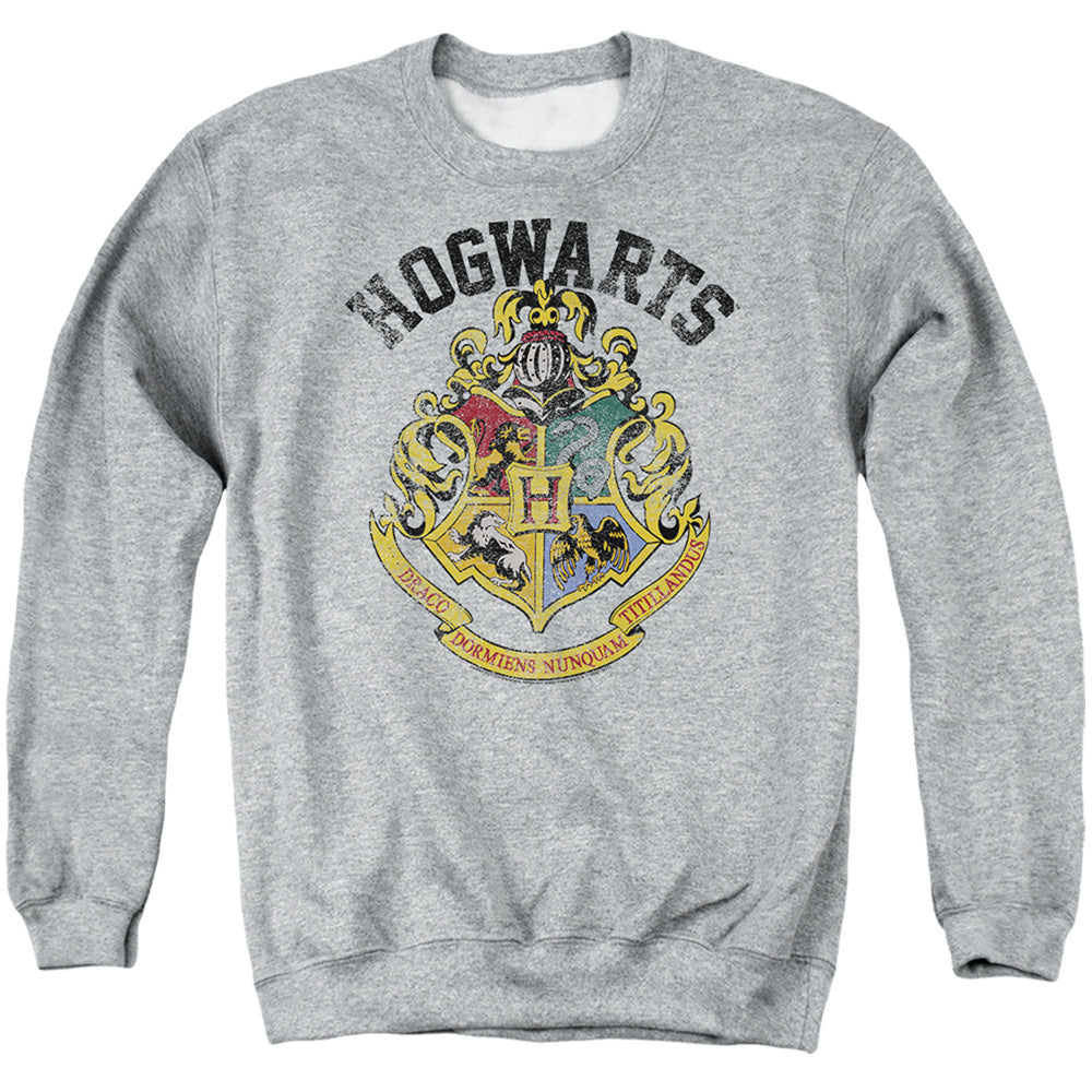 Harry Potter Hogwarts Crest Mens Crewneck Sweatshirt Athletic Heather Officially Licensed
