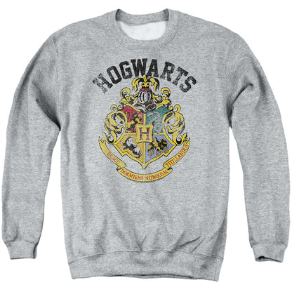 Harry Potter Hogwarts Crest Mens Crewneck Sweatshirt Athletic Heather Officially Licensed