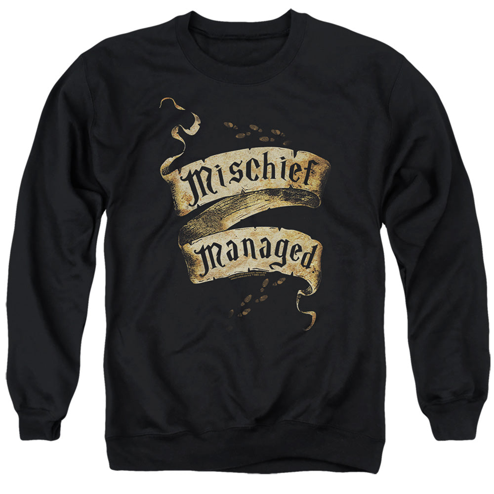 Harry Potter Mischief Managed Mens Crewneck Sweatshirt Black Officially Licensed
