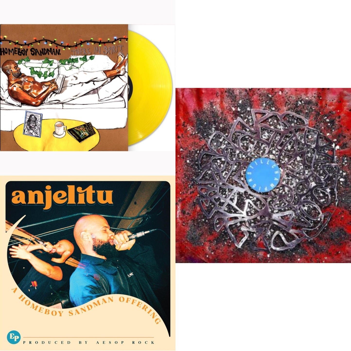 Homeboy Sandman - Still Champion (Blue & White LP Vinyl) & Anjelitu & There In Spirit Canary (Yellow LP Vinyl)