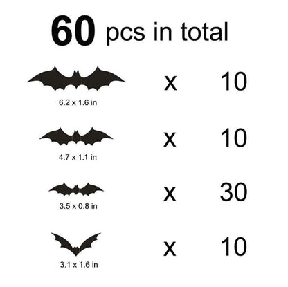3D Wall Bat Stickers For Halloween