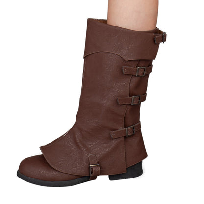Brown Jedi Space Pirate Gotham Engineer Unisex Halloween Cosplay Costume Boots