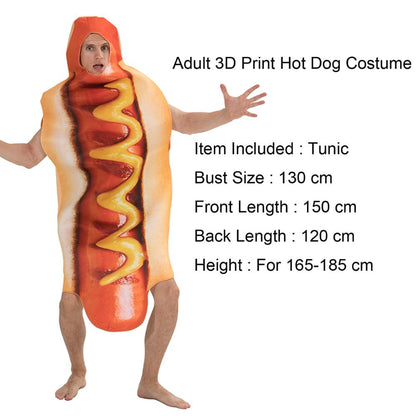Adult Kids Funny 3D Print Food Costume