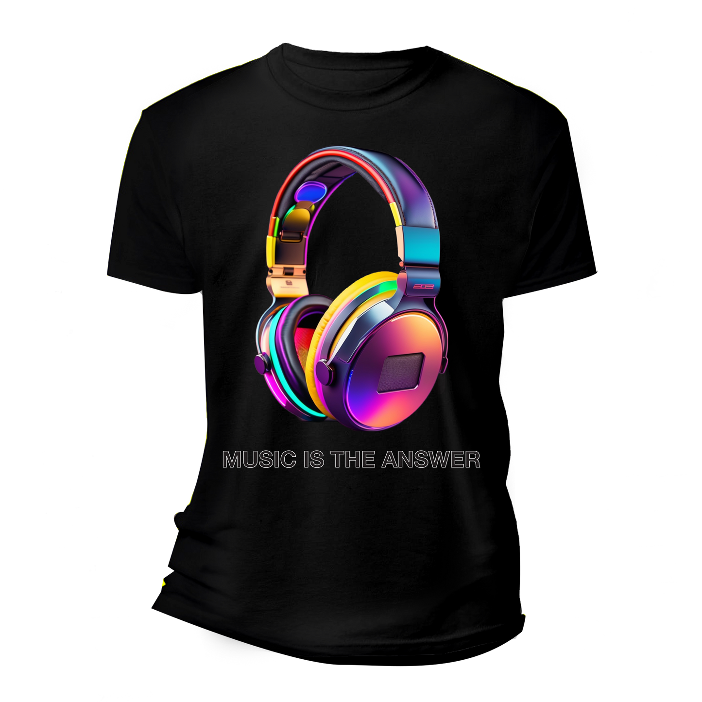 Music is the Answer Colorful Headphones T-Shirts | Grooveman Music