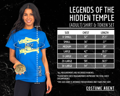 Legends of the Hidden Temple Shirt & Token Halloween Cosplay Costume Set