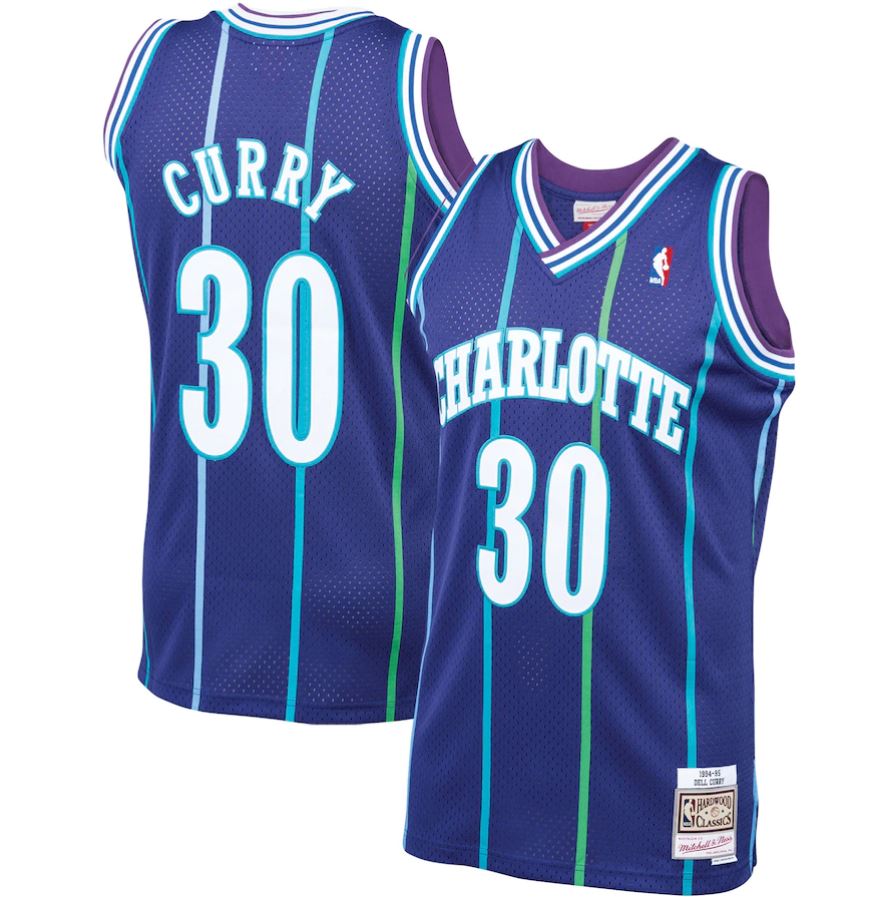 Dell Curry Charlotte Hornets Mitchell & Ness Purple Hardwood Classics 1994-95 Swingman Jersey