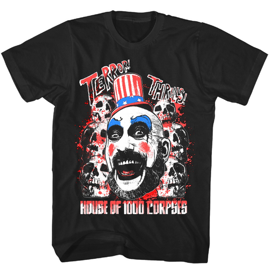 House of 1000 Corpses Captain Spalding Mens T Shirt Black