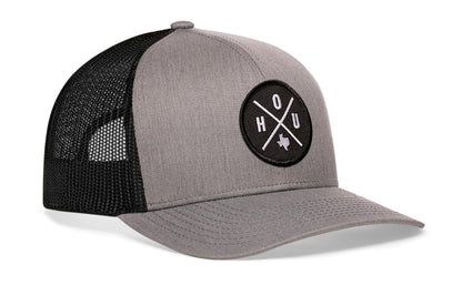 Houston Trucker Hat  |  Gray-Black HOU X Snapback