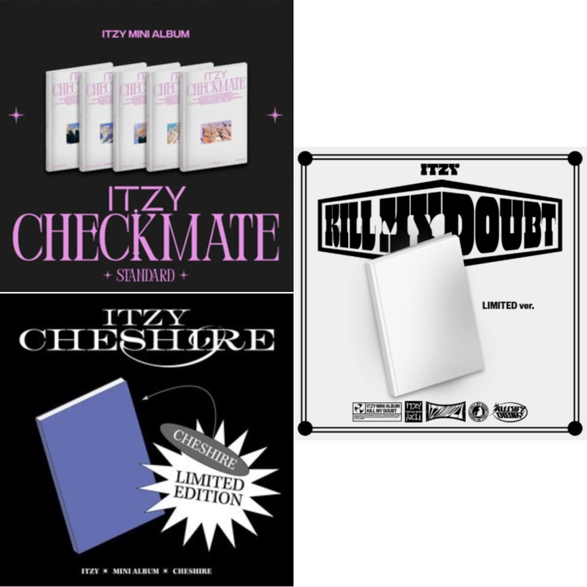 Itzy - Kill My Doubt (Limited Edition) & Cheshire (Limited Edition) & Checkmate (Standard Edition) - CD Bundle