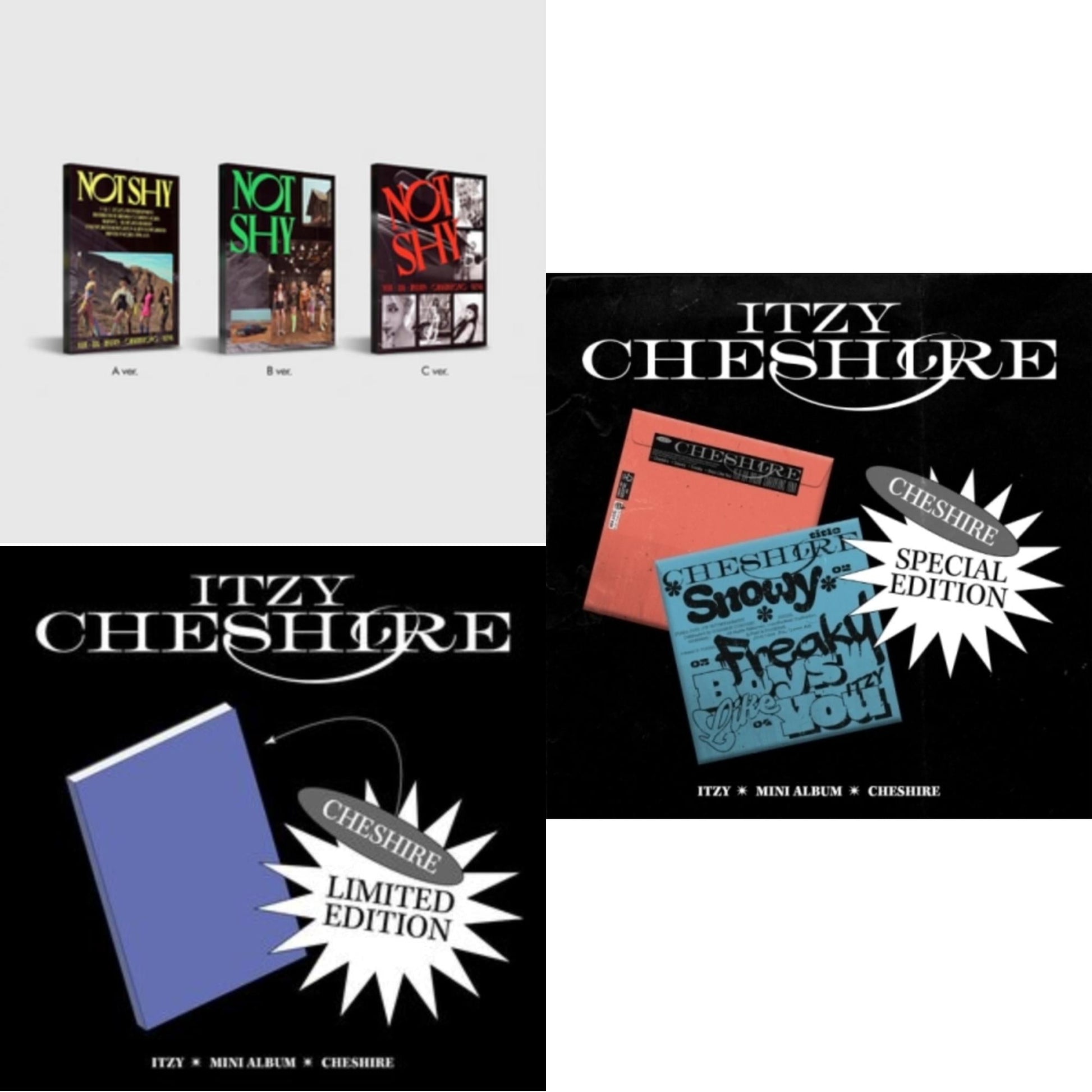Itzy - Not Shy & Cheshire (Limited Edition) & Cheshire Special Edition (Special Edition) - CD Bundle