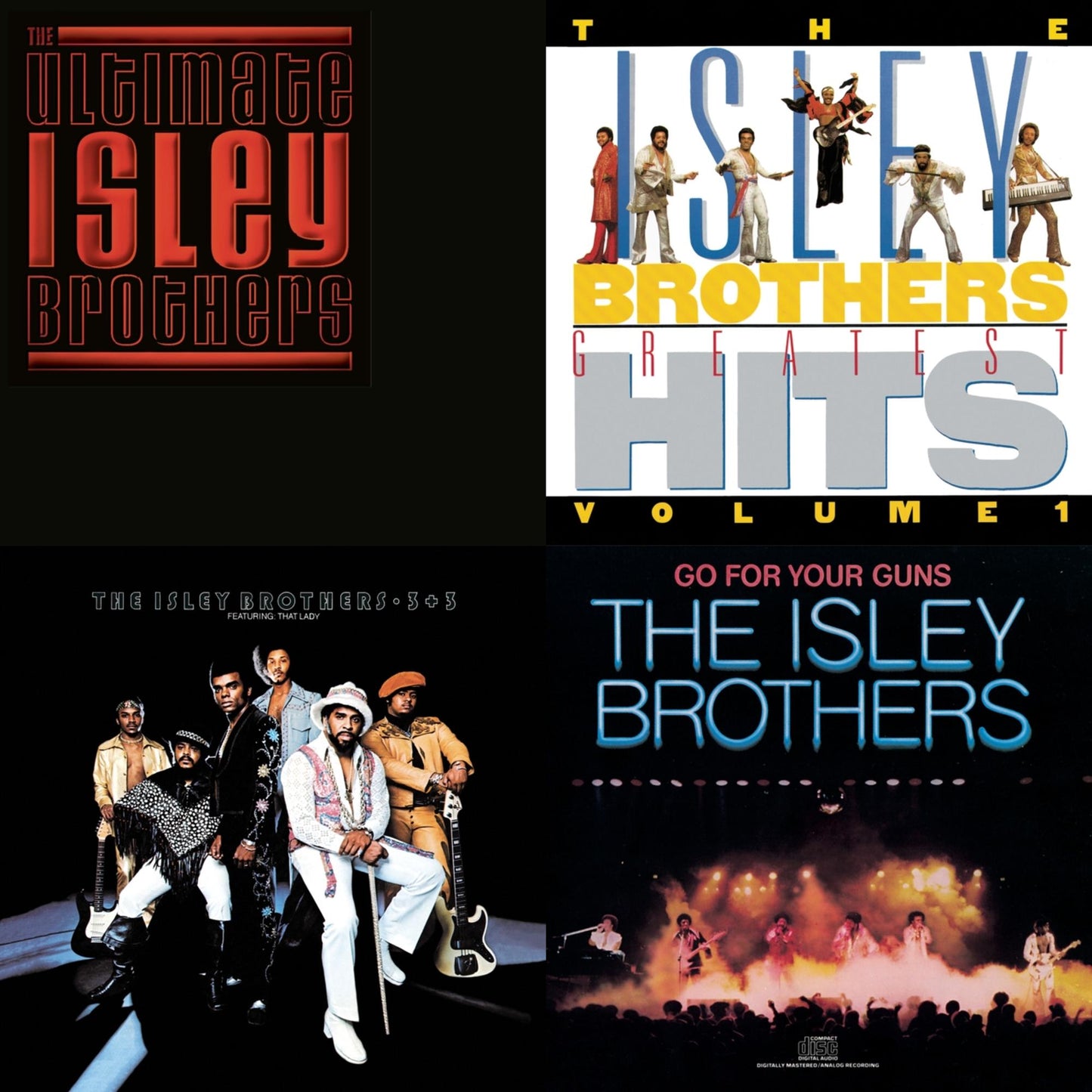 Isley Brothers - Ultimate Isley Brothers & Isley Brothers Greatest Hits Vol.1 & 3 Plus 3 & Go For Your Guns - CD Bundle