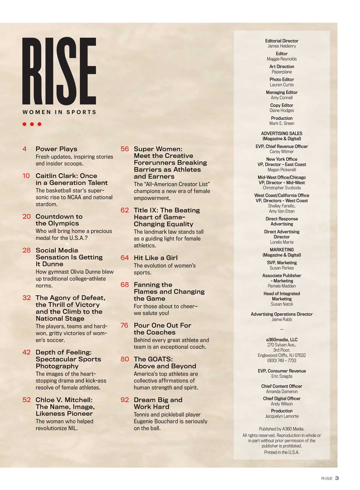 RISE Women In Sports - Caitlin Clark, Olivia Dunne, Coco Gauff, Countdown To Olympics, Women's Soccer, NIL Pioneers Earning Millions, Chloe V. Mitchell, GOATS, Female Empowerment, Title IX, +More!