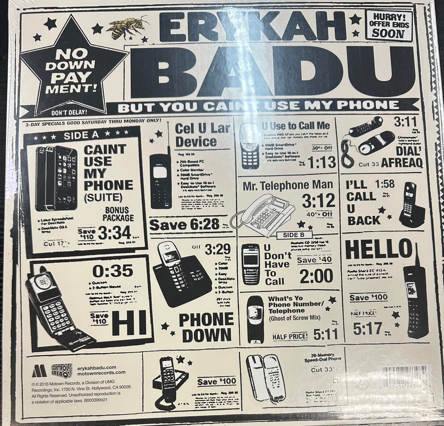 Erykah Badu – But You Caint Use My Phone (Color) LP Vinyl Record