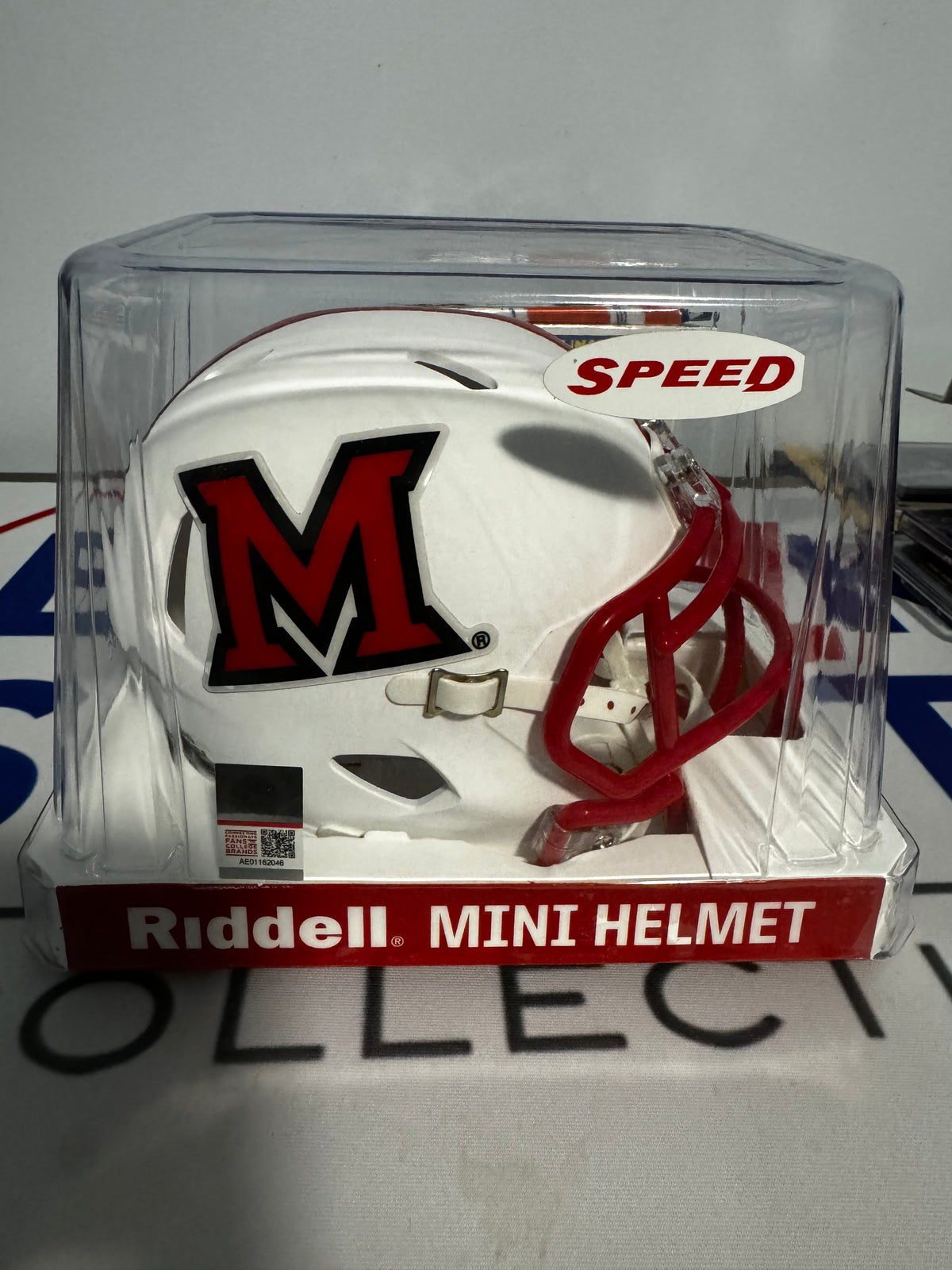 Miami of Ohio Redhawks NCAA Mini Speed Football Helmet Matte White - NCAA