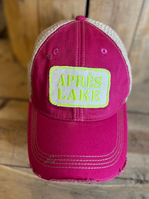 Apres Lake Distressed Mesh Snapback Baseball Cap Hat