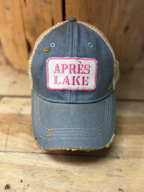 Apres Lake Distressed Mesh Snapback Baseball Cap Hat