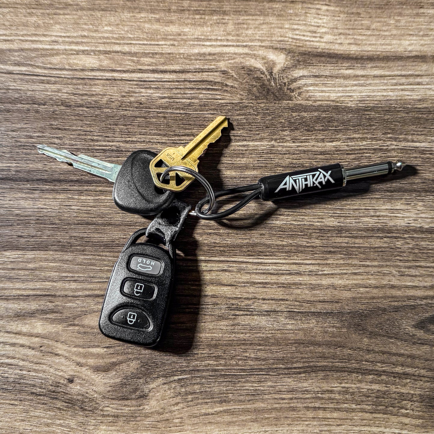 Anthrax Logo Guitar Plug Keychain Pluginz Keychains