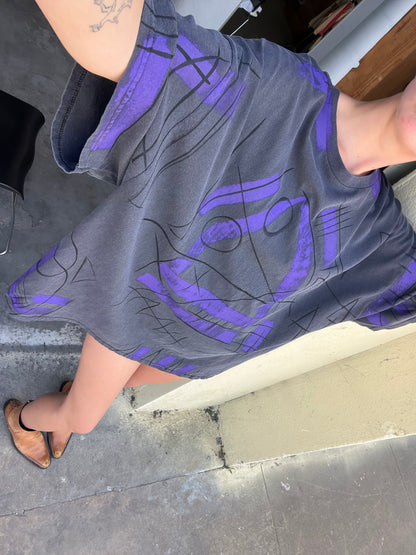 Artisan Hand-Painted Urban Pulse Tee Dress