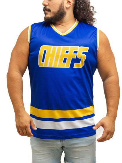 Slapshot Charlestown Chiefs Hanson #18 Blue Hockey Tank