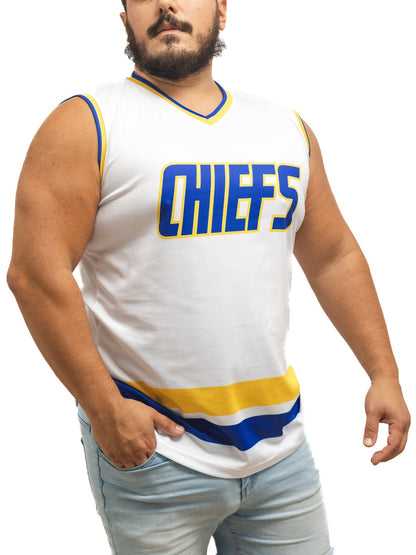 Slapshot Charlestown Chiefs Hanson #18 White Hockey Tank