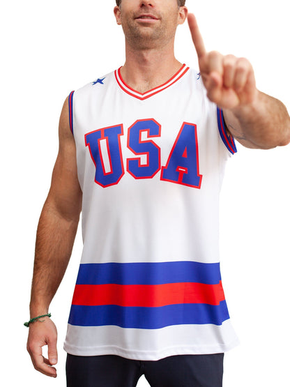 USA Miracle on Ice 1980 Away Hockey Tank