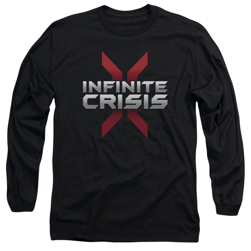 Infinite Crisis Logo Mens Long Sleeve Shirt Black Officially Licensed