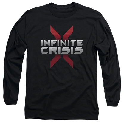 Infinite Crisis Logo Mens Long Sleeve Shirt Black Officially Licensed