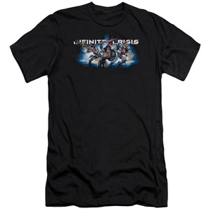 Infinite Crisis Ic Blue Premium Bella Canvas Slim Fit Mens T Shirt Black