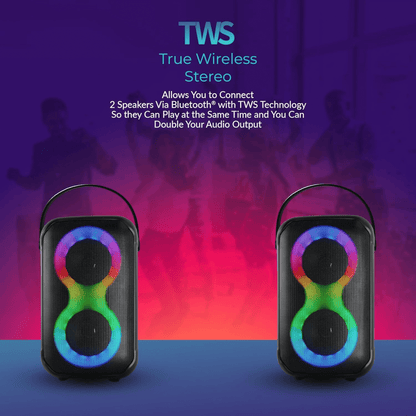 IQ Sound Karaoke Kraze 2x 4-Inch Portable Bluetooth Speaker