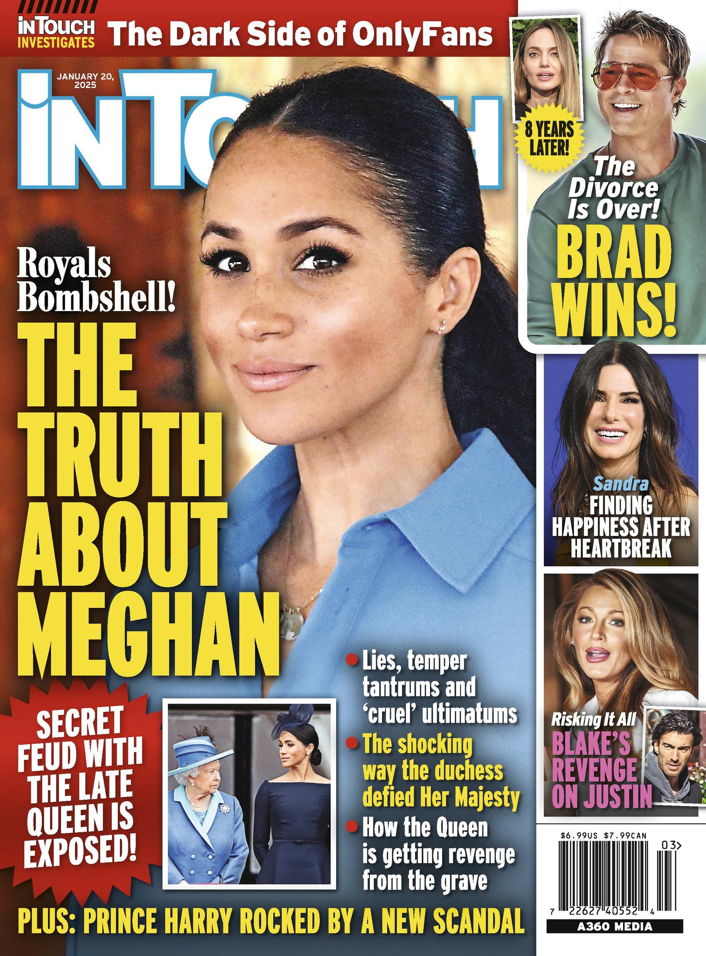 InTouch - 01.20.25: The Truth About Meghan, Royal Secrets Exposed, Brad &  Angelina's Divorce, Sandra Bullock Finding Her Happiness After Heartbreak, Blake Lively's Revenge On Justin Baldoni & More!