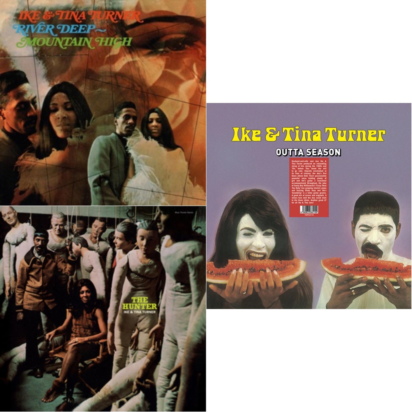 Ike & Tina Turner - Outta Season & River Deep-Mountain High (180G) & Hunter - LP Vinyl Bundle