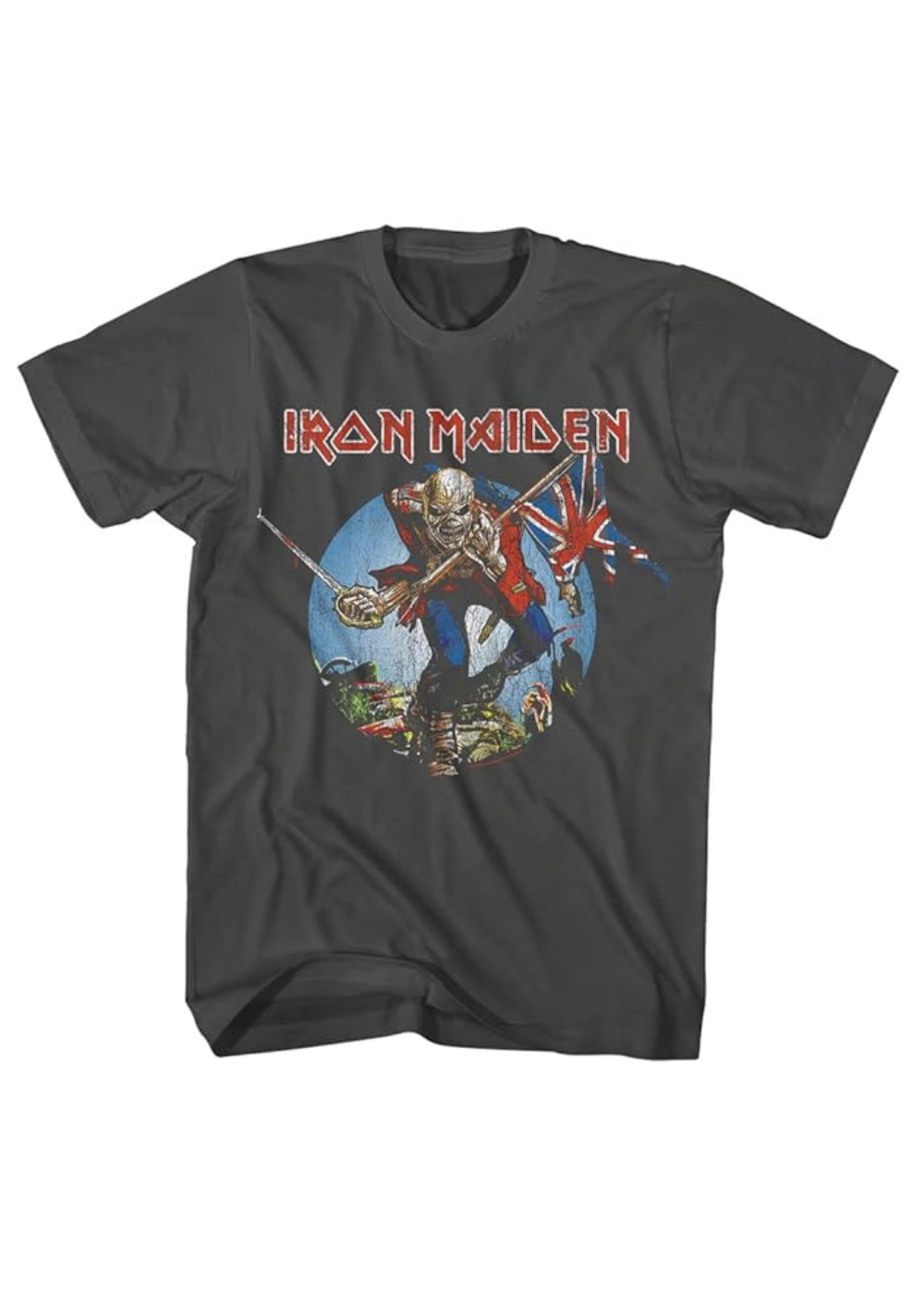 Iron Maiden The Trooper Tour Band Tee Oversized Vintage Graphic Womens T Shirt Officially Licensed