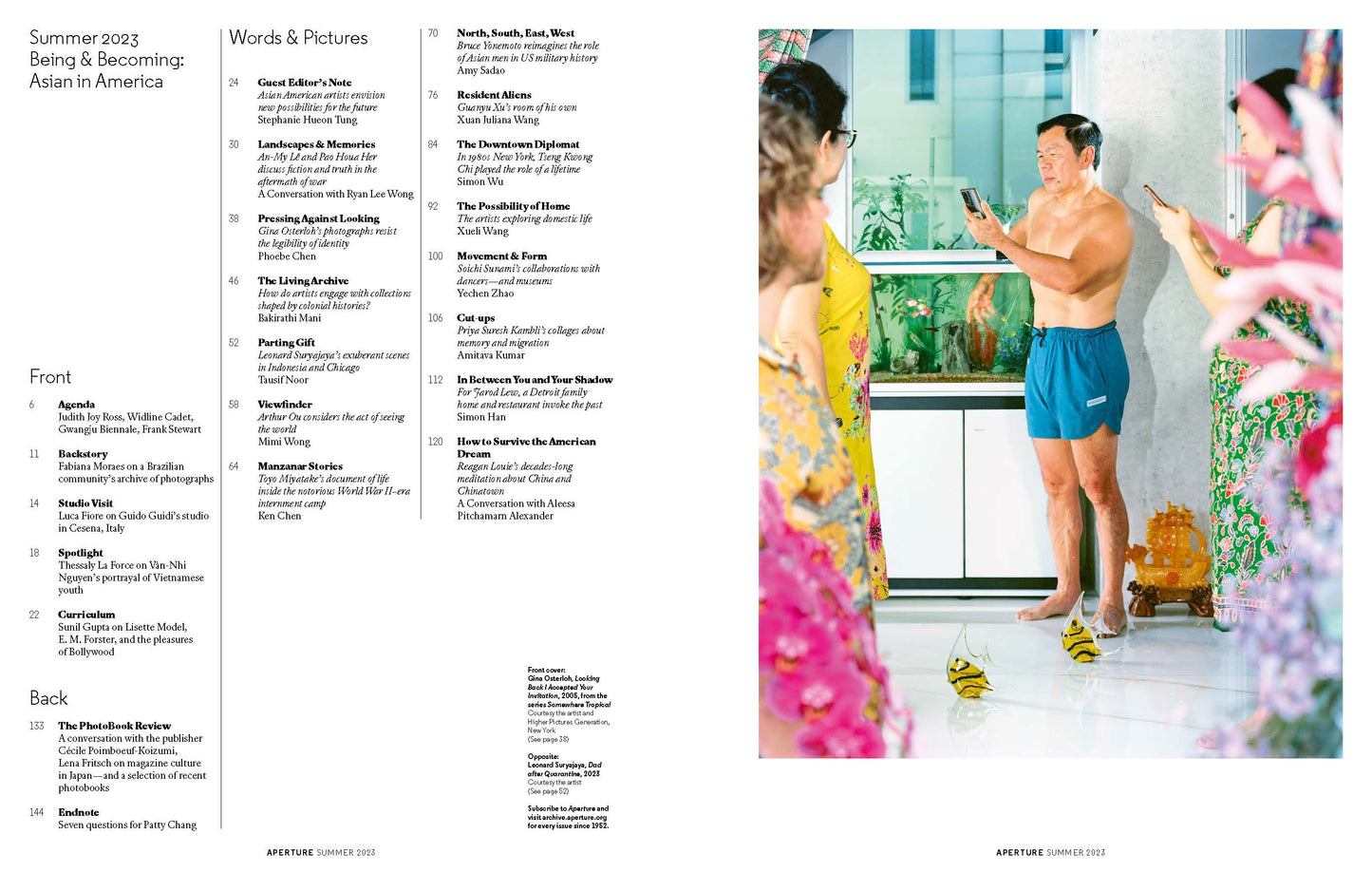 Aperture Magazine Summer 2023 - Being & Becoming: Asian American Art, Photography, Culture, Chinatown, History, World War 2, Migration, American Dream, Film, Dance, Photobook Reviews & Studios!