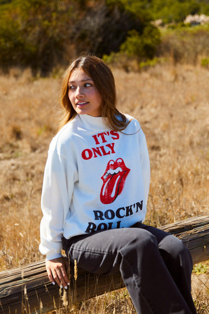 The Rolling Stones "It’s Only Rock N' Roll" Womens Sweater White