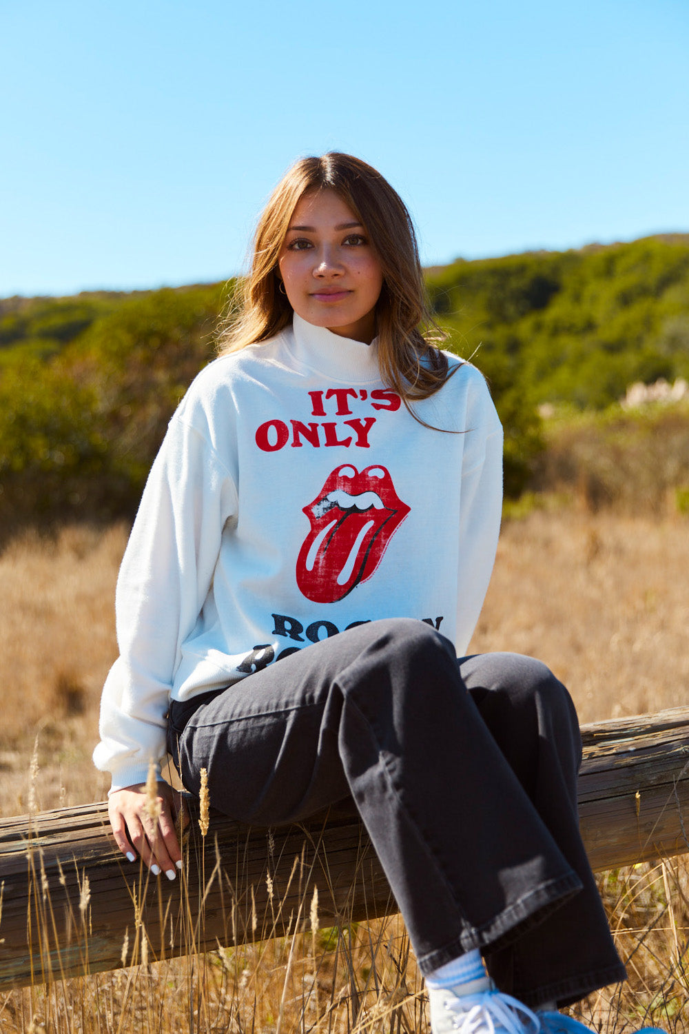 The Rolling Stones "It’s Only Rock N' Roll" Womens Sweater White